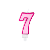 Свеча на день рождения Number 7, розовая, 7см