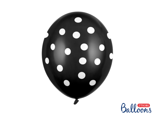 Balloons 30cm, Dots, Pastel Black (1 pkt / 6 pc.)