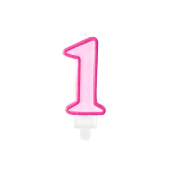 Свеча на день рождения Number 1, розовая, 7см
