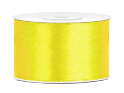 Satin Ribbon, yellow, 38mm/25m Satin Ribbon, yellow, 38mm/25m