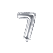 Воздушный шар фольгированный номер &quot;7&quot;, 35см, серебро