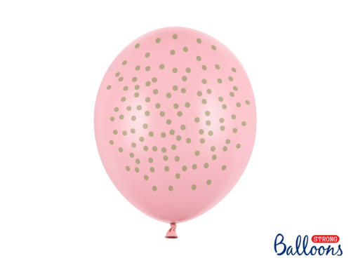 Balloons 30cm, Dots, Pastel Baby Pink (1 pkt / 6 pc.)