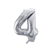 Folija balonu numurs '' 4 '', 86cm, sudrabs