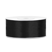 Satin Ribbon, black, 25mm/25m (1 pc. / 25 lm)