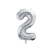 Folijas balonu numurs '' 2 '', 86cm, sudrabs