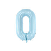 Folija balons numurs '' 0 '', 86cm, gaiši zils