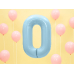 Folija balons numurs '' 0 '', 86cm, gaiši zils