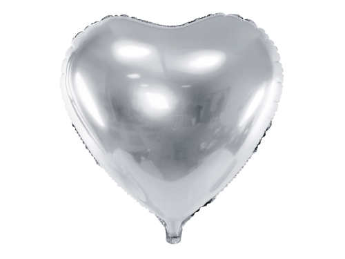 Folija balona sirds, 61 cm, sudraba