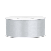 Satin Ribbon, silver, 25mm/25m (1 pc. / 25 lm)