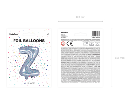 Folija balona burts &quot;Z&quot;, 35 cm, hologrāfisks