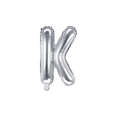 Folija balona burts "K", 35cm, sudrabs