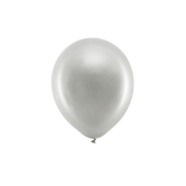 Воздушные шары Rainbow Balloons 23см металлик, серебро (1 шт. / 100 шт.)
