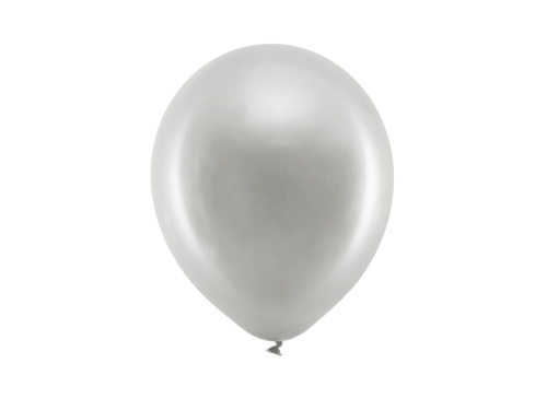 Varavīksnes baloni 23 cm metāliski, sudrabaini (1 gab. / 100 gab.)