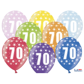 Balloons 30cm, 70th Birthday, Metallic Mix (1 pkt / 50 pc.)