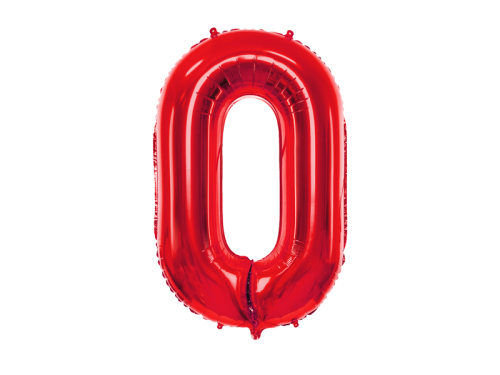 Folijas balonu numurs '' 0 '', 86cm, sarkans