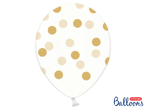 Balloons 30cm, Dots, Crystal Clear (1 pkt / 50 pc.) Balloons 30cm, Dots, Crystal Clear (1 pkt / 50 pc.)