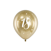 Spīdīgi baloni 30 cm, 18, zelta (1 gab. / 6 gab.)