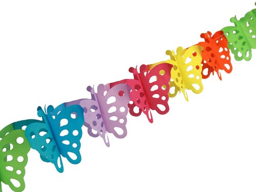 Tissue paper garland Butterflies, mix, 3m Tissue paper garland Butterflies, mix, 3m