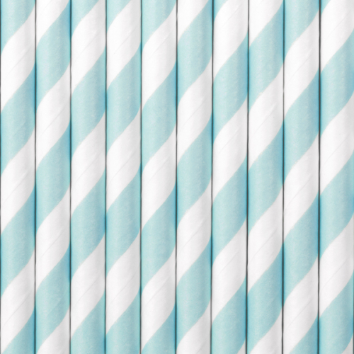 Papīra salmiņi, gaiši zili, 19,5 cm (1 gab. / 10 gab.)
