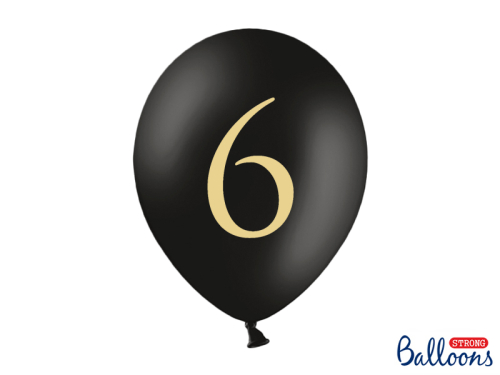 Balloons 30cm, 6, Pastel Black (1 pkt / 50 pc.)