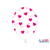 Balloons 30cm, Hearts, Crystal Clear (1 pkt / 50 pc.)