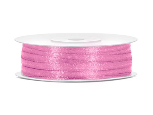 Satīna lente, rozā, 3mm/50m Satīna lente, rozā, 3mm/50m