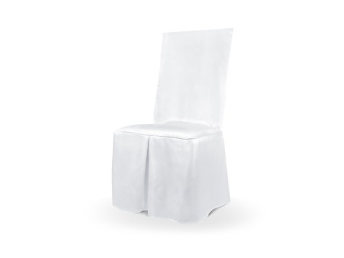 Thick matt satin chair cover, white