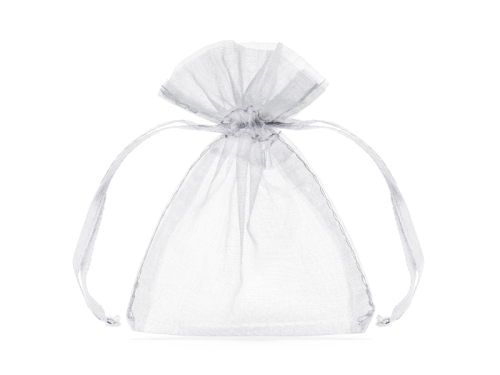 Organza pouches, white, 10cm (1 pkt / 20 pc.)