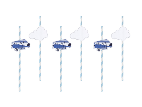 Little Plane Straws, 24cm (1 pkt / 6 gab.)