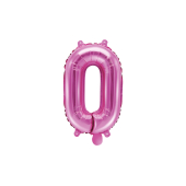 Folija balona numurs &quot;0&quot;, 35 cm, tumši rozā