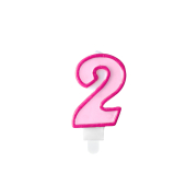 Dzimšanas dienas svece Nr.2, rozā, 7cm