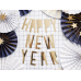 Баннер Happy New Year, золото, 10 x 90 см
