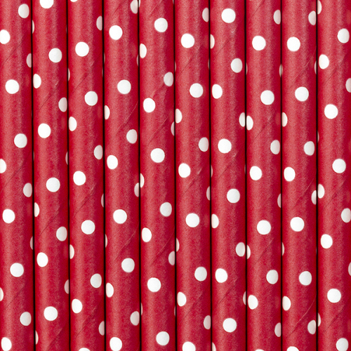 Papīra salmiņi, sarkani, 19,5 cm (1 gab. / 10 gab.)