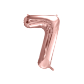 Фольга Баллон номер '' 7 '', 86см, розовое золото