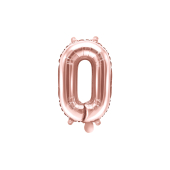 Folija balona numurs &quot;0&quot;, 35 cm, rozā zelts