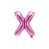 Folija balona burts &quot;X&quot;, 35 cm, tumši rozā