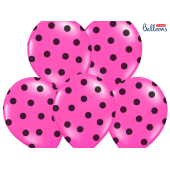 Balloons 30cm, Dots, Pastel Hot Pink (1 pkt / 50 pc.)