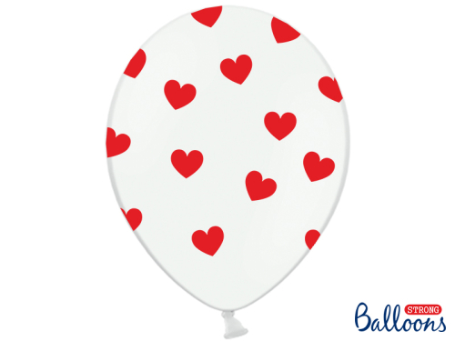 Balloons 30cm, Hearts, Pastel Pure White (1 pkt / 50 pc.)