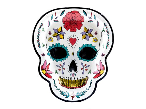 Пластины для черепа Dia de los Muertos, 19,5x23 см (1 шт. / 6 шт.) Пластины для черепа Dia de los Muertos, 19,5x23 см (1 шт. / 6 шт.)