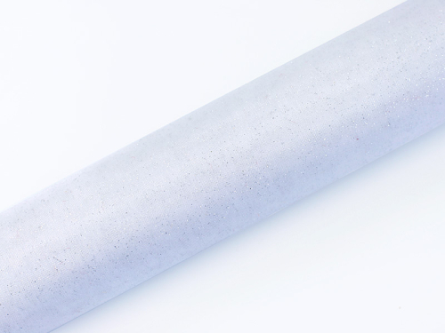 Organza Glittery, white, 0.36 x 9m (1 pc. / 9 lm)