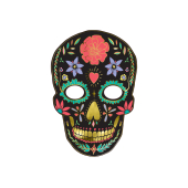 Mask Dia de Los Muertos, black, 19x28cm