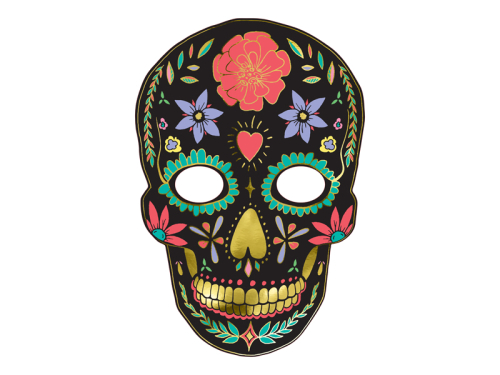 Mask Dia de Los Muertos, black, 19x28cm Mask Dia de Los Muertos, black, 19x28cm