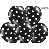 Balloons 30cm, Dots, Pastel Black (1 pkt / 50 pc.)