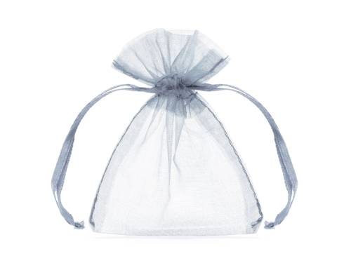 Organza pouches, silver, 10cm (1 pkt / 20 pc.)