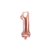 Folija balona numurs &quot;1&quot;, 35 cm, rozā zelts