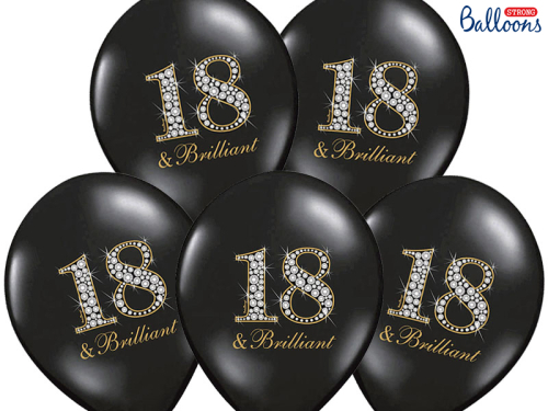 Balloons 30cm, 18 & Brilliant, Pastel Black (1 pkt / 50 pc.)
