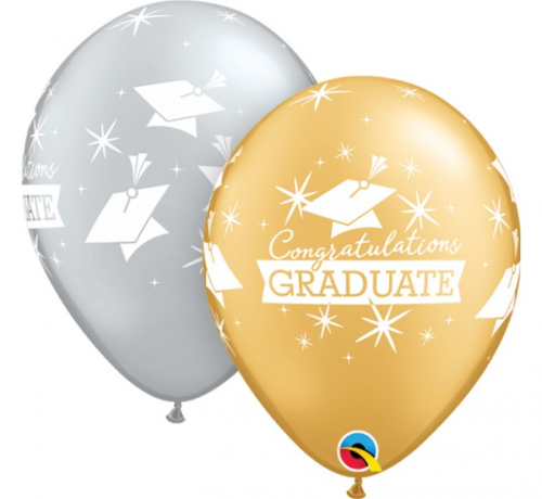 Apdrukāts lateksa balons CONGRATULATIONS (30 cm)
