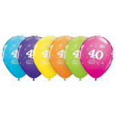 Apdrukāts lateksa balons "40"   (30 cm)