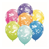 Apdrukāts lateksa balons"with overprint " Merry Mermaid and Friends " (30 cm)