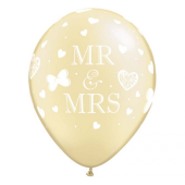 Apdrukāts lateksa balons MR. & MRS (30 cm)